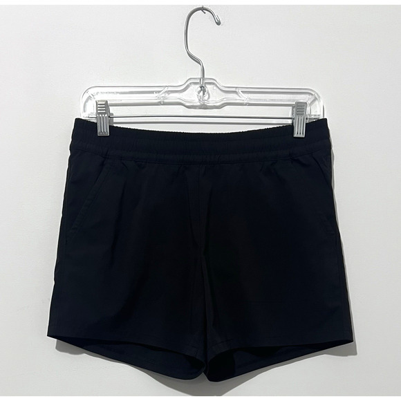 The North Face Girl Shorts L 14-16 Black Pockets Drawstring Elastic Waist Logo - Picture 1 of 9